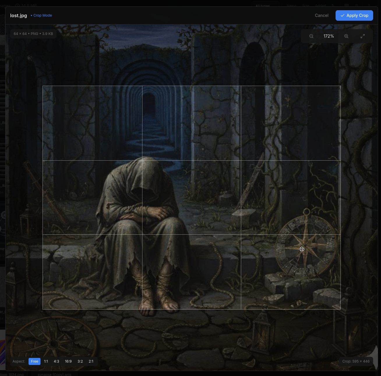 Crop mode with aspect ratio selection
