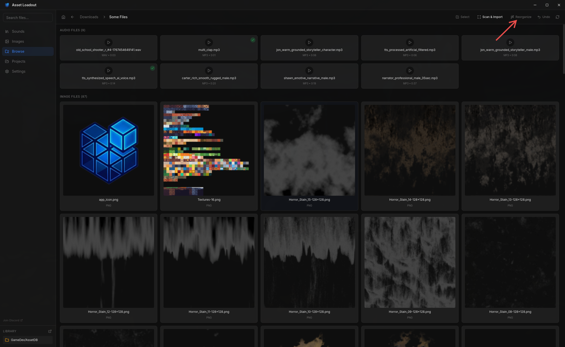Browse view with Reorganize with AI option