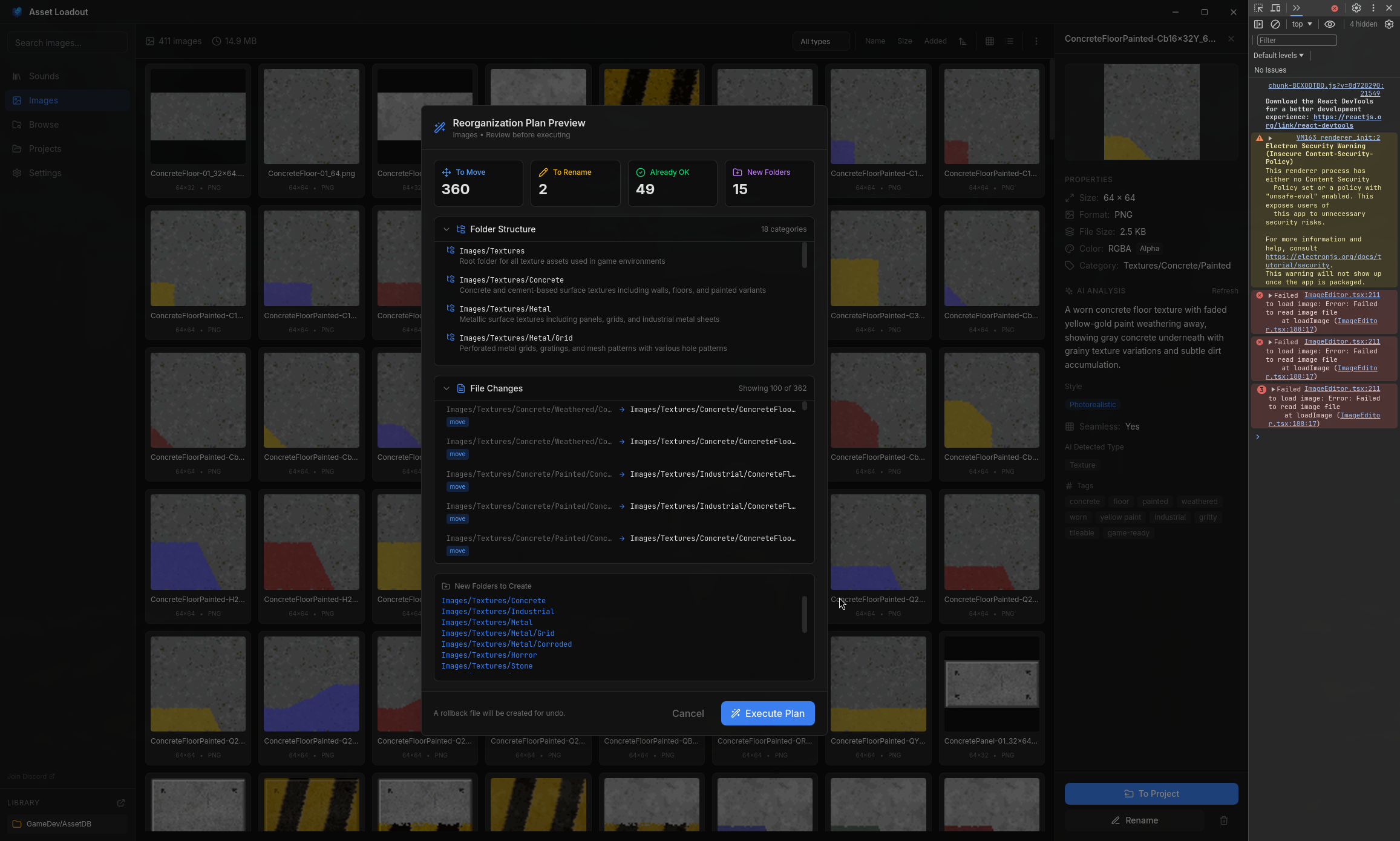 Plan overview showing proposed folder structure